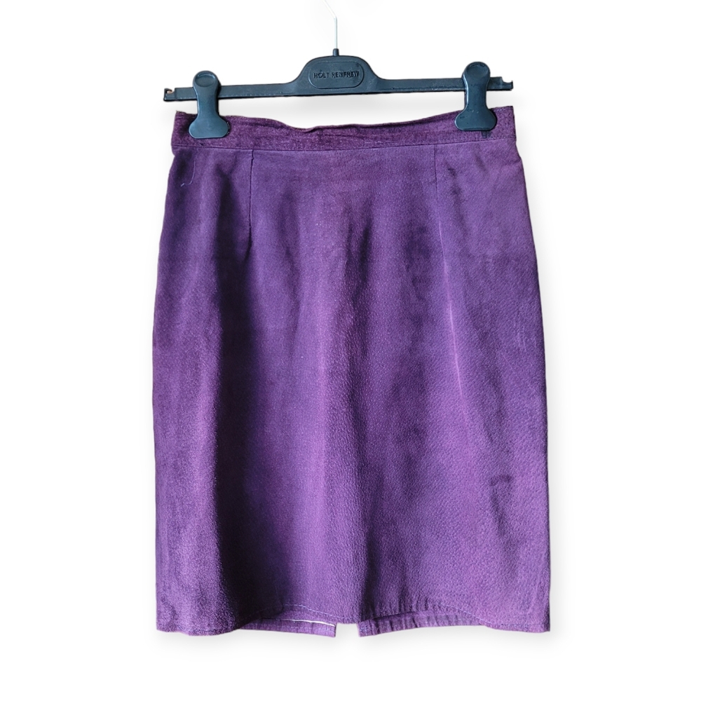 Vintage Purple Suede Miniskirt  Small Coastal Cowgirl 80s